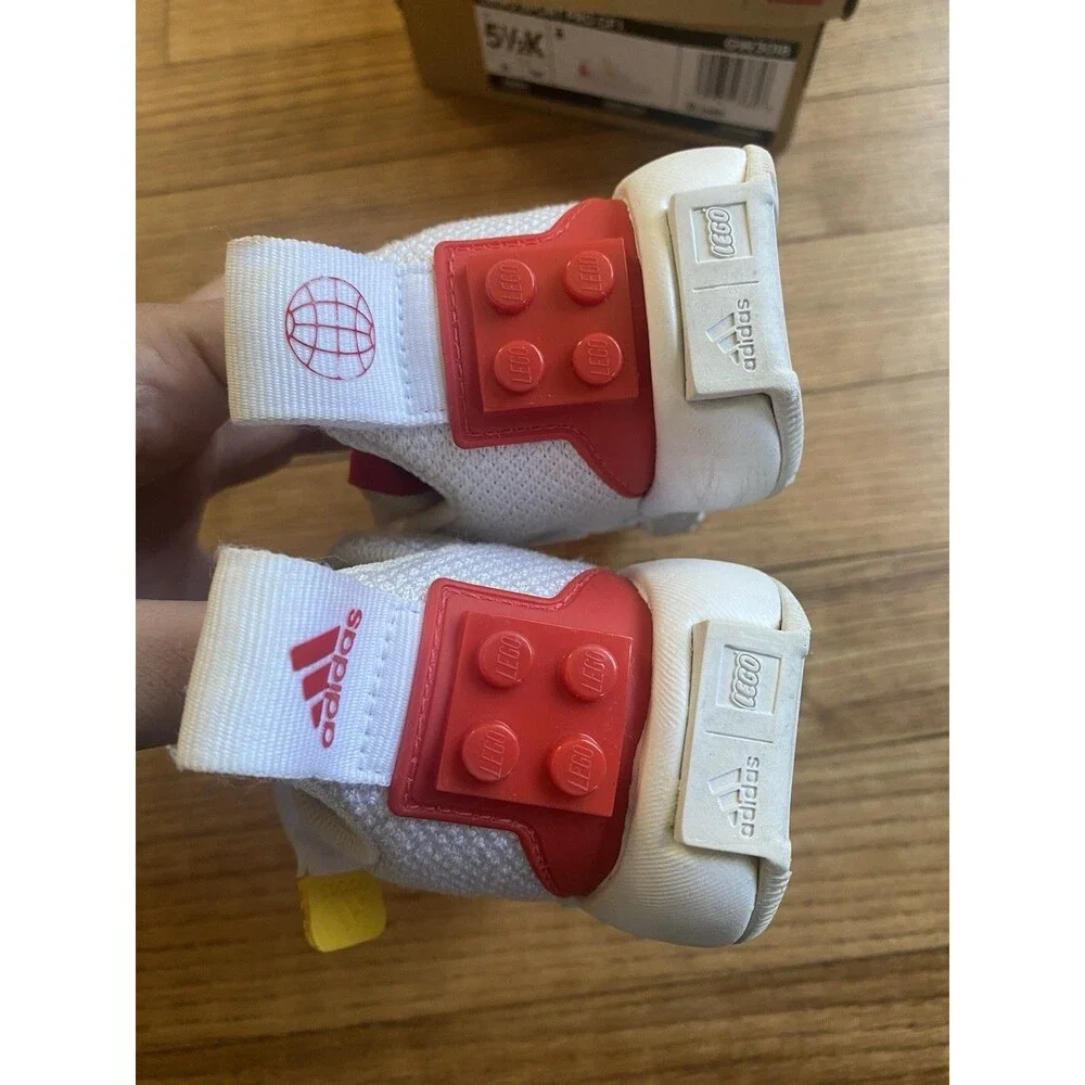 Adidas Lego Kids' Red White Size 5.5K Toddler Baby Sneakers With Box Rare GUC!